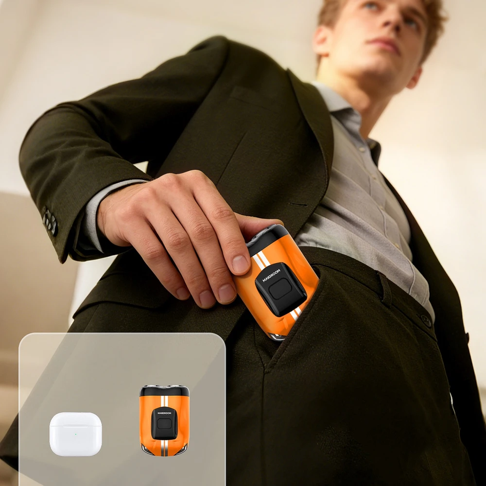 Barzdaskutė MAXGROOM M-501 elektrinis skustuvas – oranžinis
