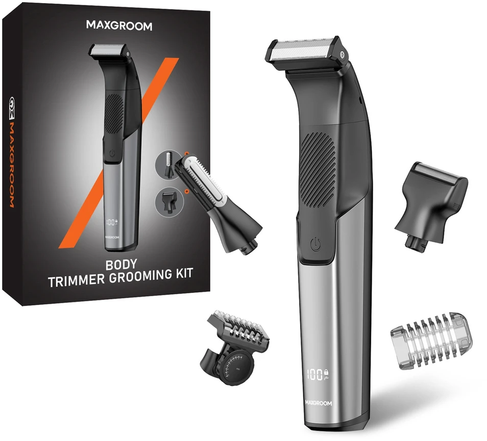 MAXGROOM JK-319 daugiafunkcis kirptuvas su keičiamais antgaliais - juodas