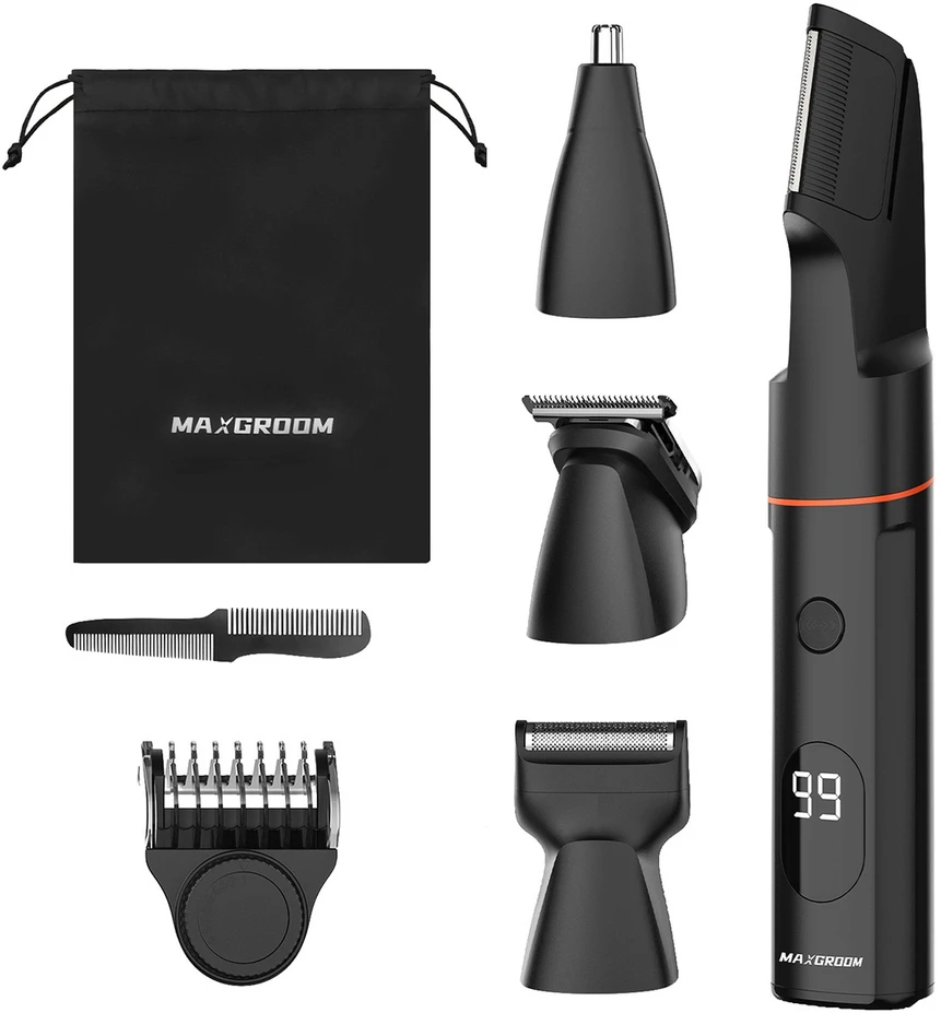 MAXGROOM LK-881 daugiafunkcis kirptuvas su keičiamais antgaliais - juodas