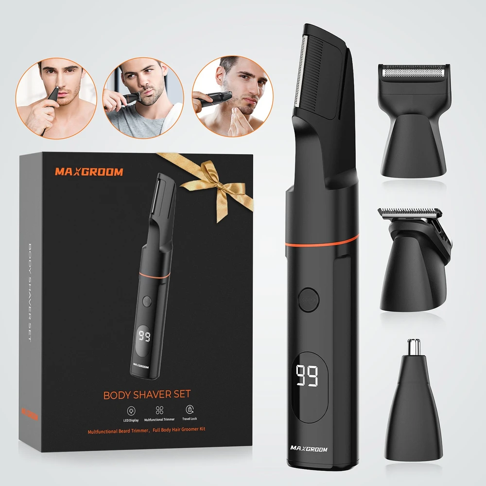 MAXGROOM LK-881 daugiafunkcis kirptuvas su keičiamais antgaliais - juodas