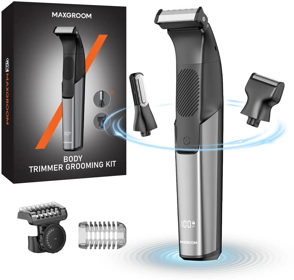 MAXGROOM JK-319 daugiafunkcis kirptuvas su keičiamais antgaliais - juodas