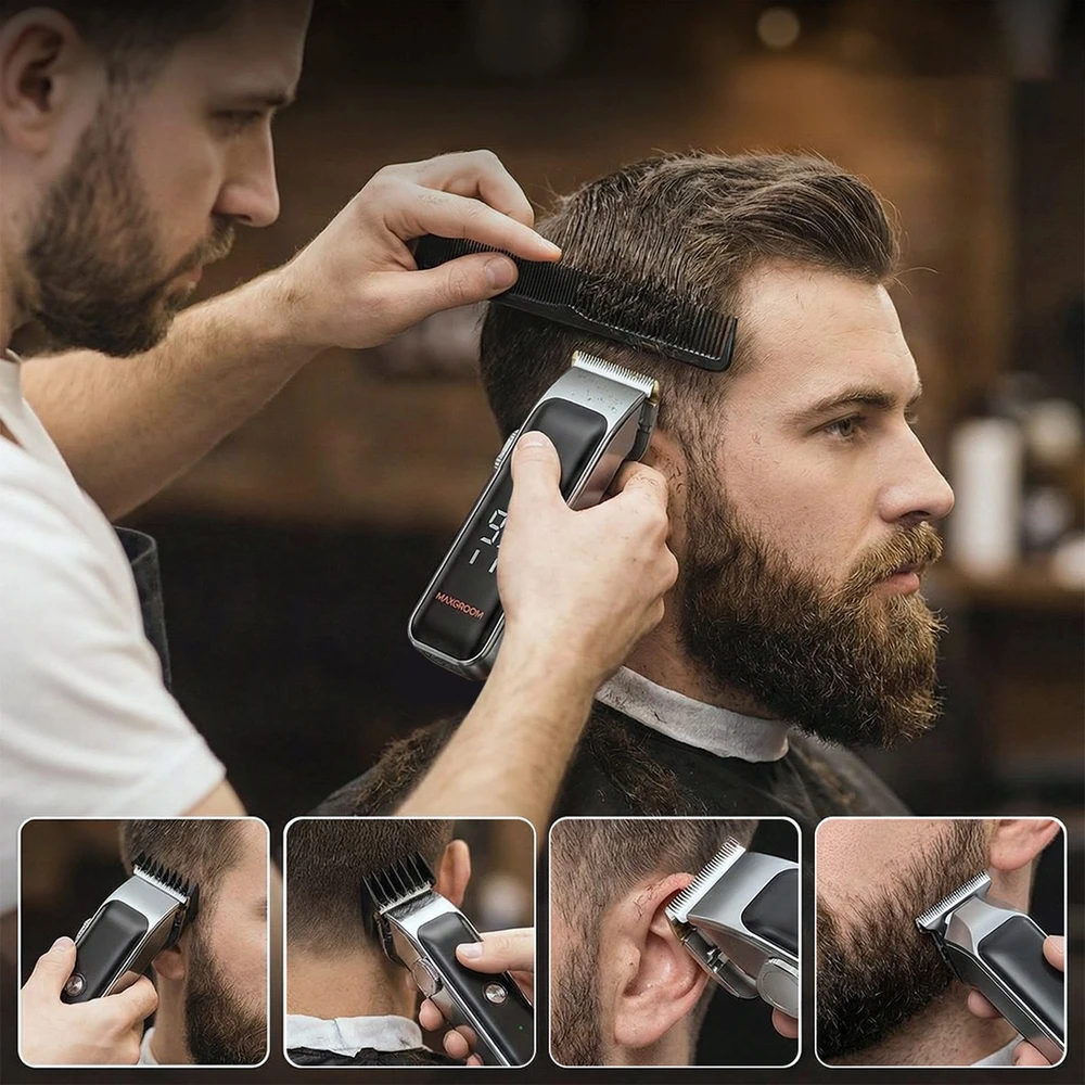 MAXGROOM ZC-F608 plaukų kirpimo mašinėlė su trimeriu - Juodas