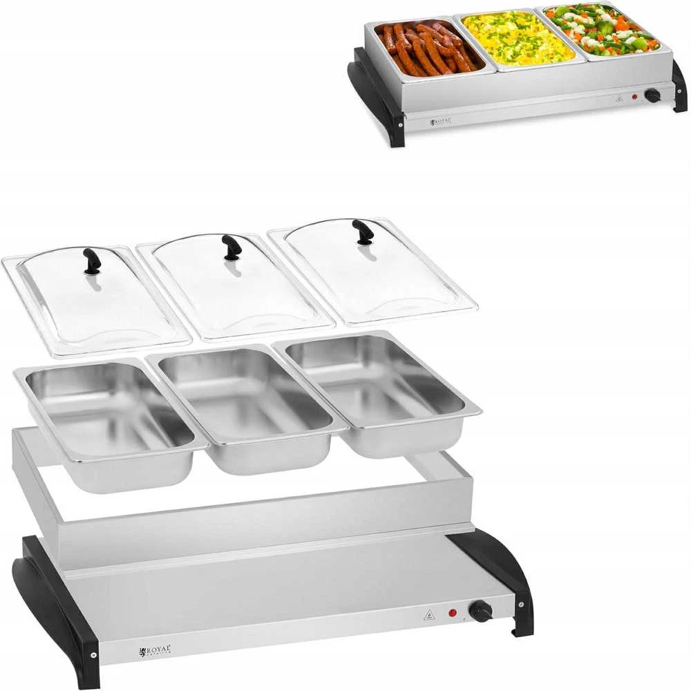 Elektrinis maisto šildytuvas 3 indams 400W Royal Catering