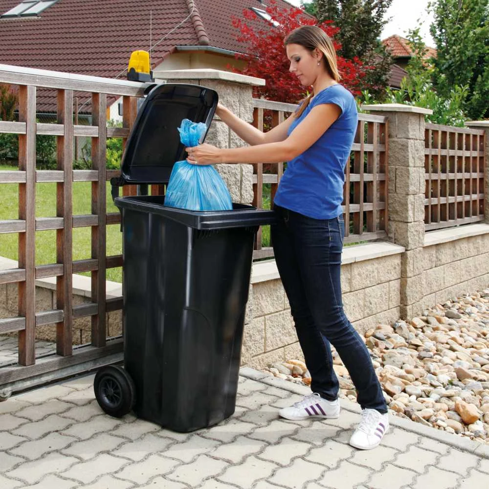 Konteinerių kibiras atliekoms ir šiukšlėms SERTIFIKATAI Europlast Austria - mėlynas 120L