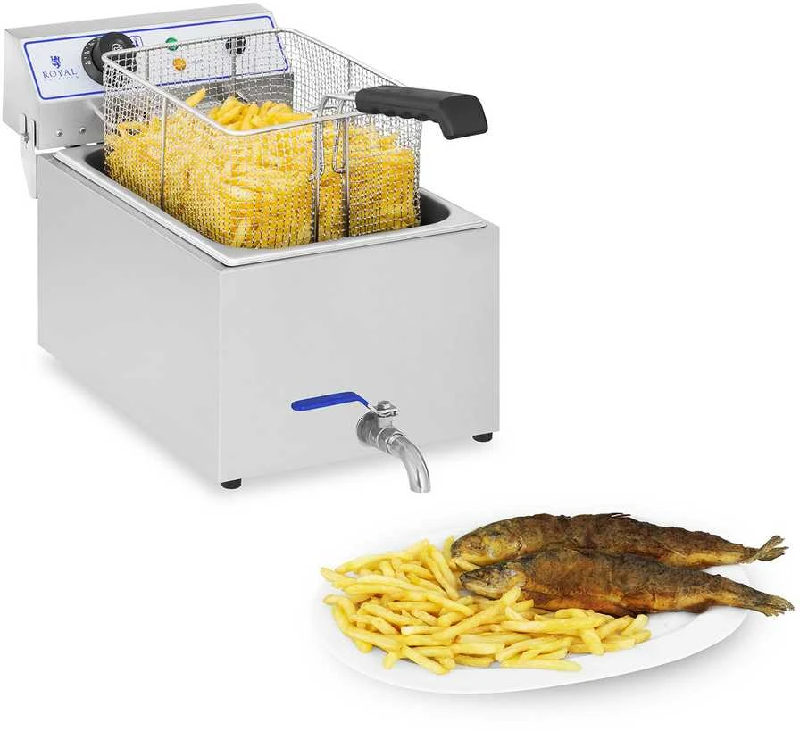 Gruzdintuvė Profesionali žuvies keptuvė su čiaupu 3000W 17L Royal Catering RCEF 15E
