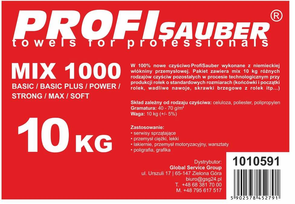 Profi Sauber ProfiSauber neaustinės valymo šluostės įvairių tipų MIX 1000 - 10kg