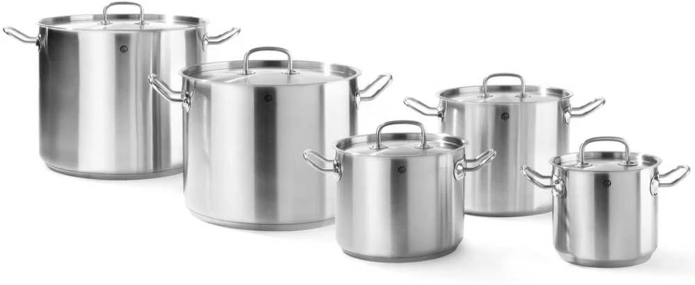 Puodas aukštas Kitchen Line su dangteliu 5 l śr. 200 x 160 h - Hendi 837207