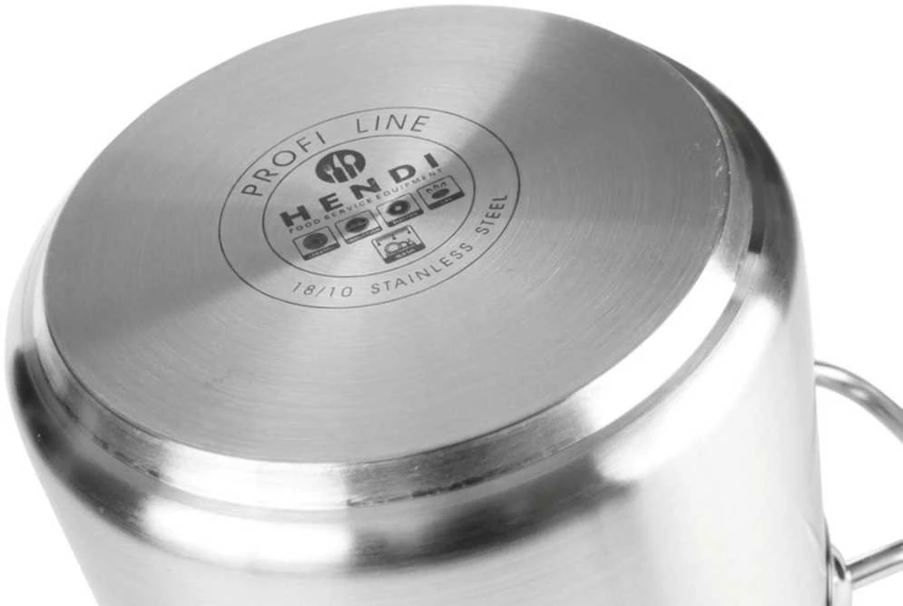 Puodas aukštas Profi Line su dangteliu dno Sandwich 50 l śr. 400 x 400 h - Hendi 832806