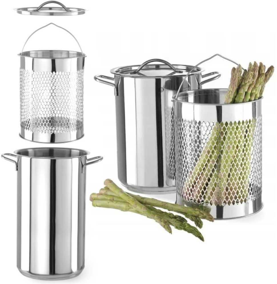 Šparagų makaronų puodas su XL dangčio įdėklu, 5,5 l - Hendi 833100