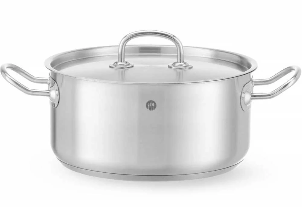 Puodas niski Kitchen Line su dangteliu 4,9 l śr. 240 x 110 h - Hendi 836026