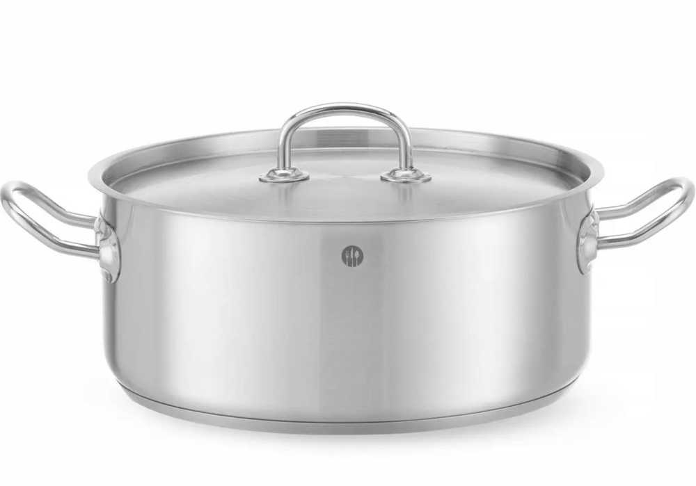 Puodas niski Kitchen Line su dangteliu 7.3 l śr. 280 x 120 h - Hendi 836033