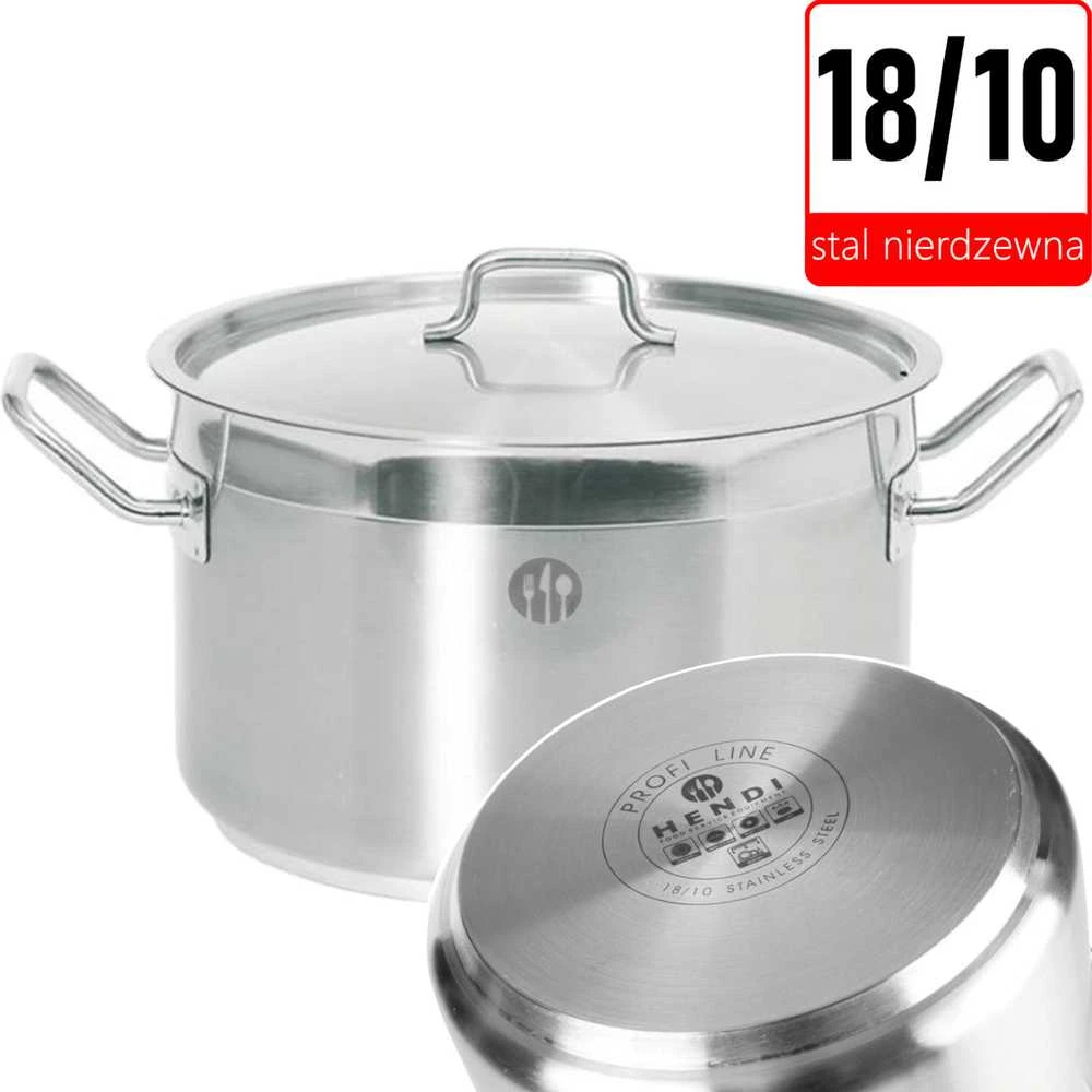 Puodas średni Profi Line su dangteliu 7 l śr. 240 x 150 h - Hendi 831403