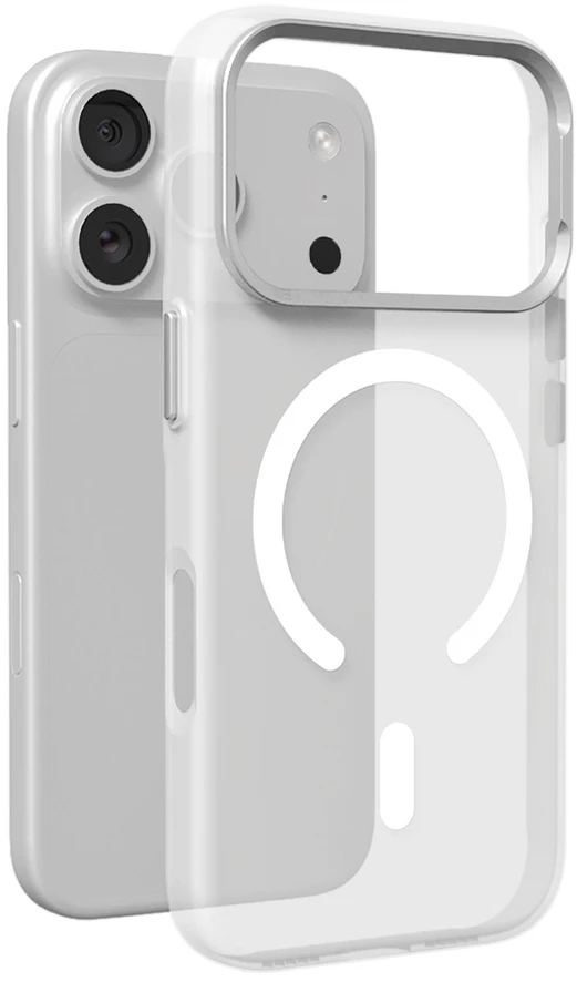 Puro „Lightfeel“ „iPhone 17 Pro“ dėklas, suderinamas su „MagSafe“ – skaidrus ir baltas