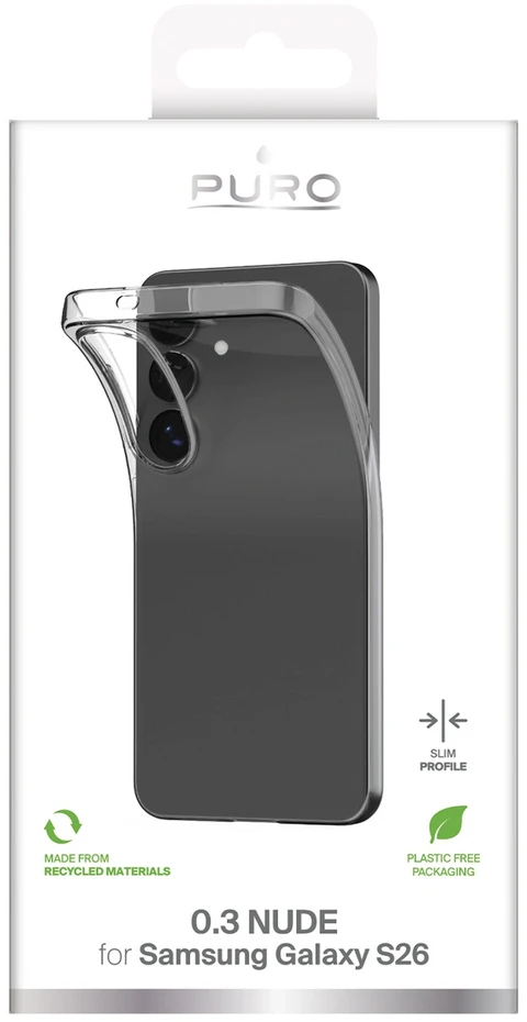 Puro 0.3 NUDE dėklas skirtas Samsung Galaxy S26 – skaidrus