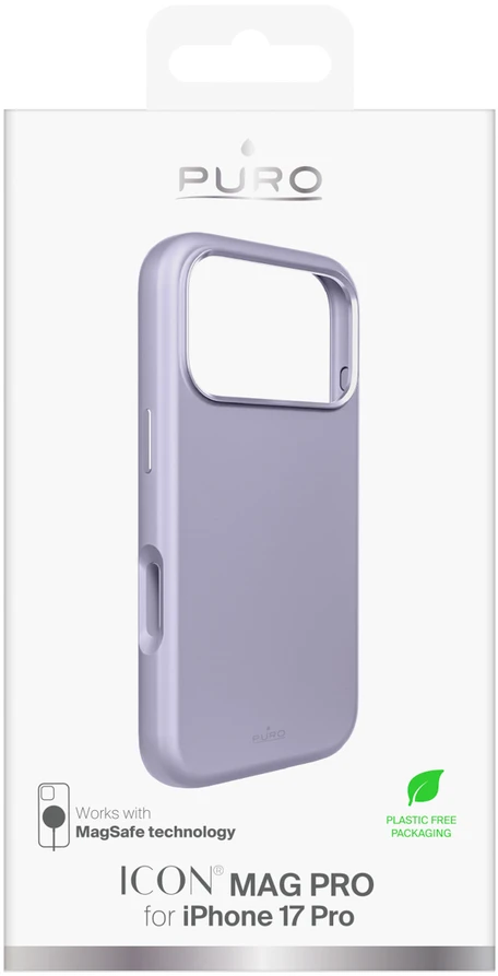 Puro Pure Icon Mag Pro Liquid Silicone dėklas skirtas Apple iPhone 17 Pro, suderinamas su MagSafe, su Camera Protection and Aluminum Mygtukai – rožinės spalvos