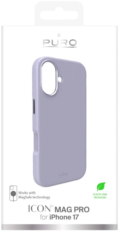 Puro Pure Icon Mag Pro Liquid Silicone dėklas skirtas Apple iPhone 17, suderinamas su MagSafe, su Camera Protection and Aluminum Mygtukai – rožinės spalvos