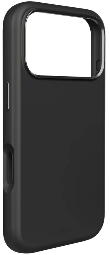 Puro Pure Icon Mag Pro Liquid Silicone dėklas skirtas Apple iPhone 17 Pro Max, MagSafe Compatible, with Camera Protection and Aluminum Mygtukai – juodos spalvos