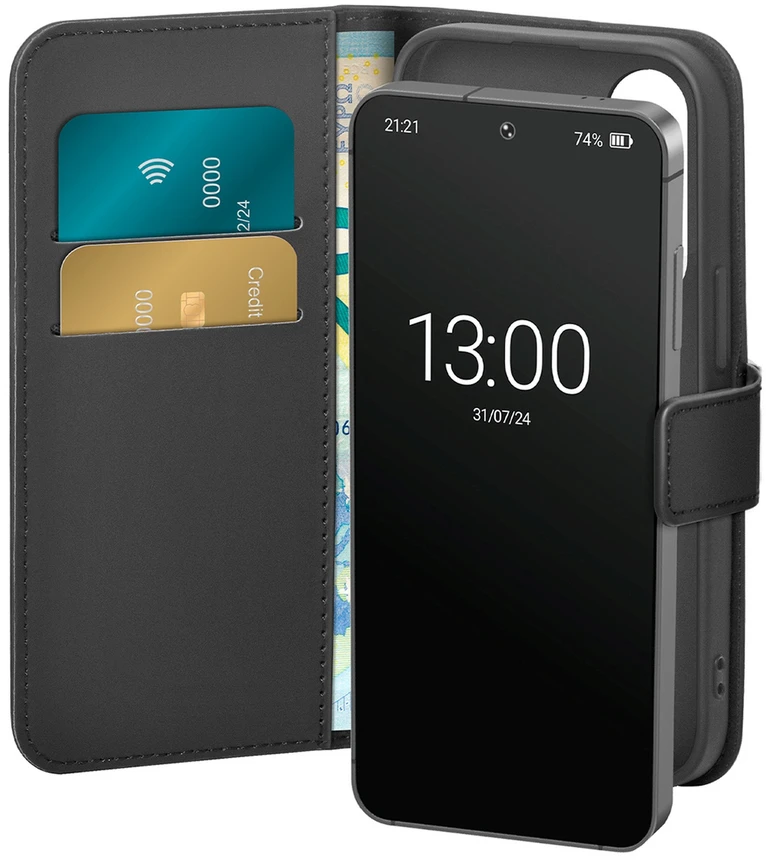 Puro Booklet Samsung Galaxy S25 Plus – dėklas telefonui juodos spalvos