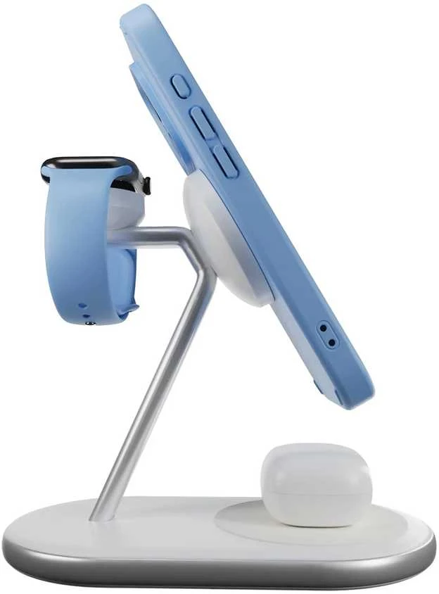 Puro „Mag Station Qi2 3-in-1“ belaidis įkroviklis, suderinamas su „MagSafe“ – Baltas