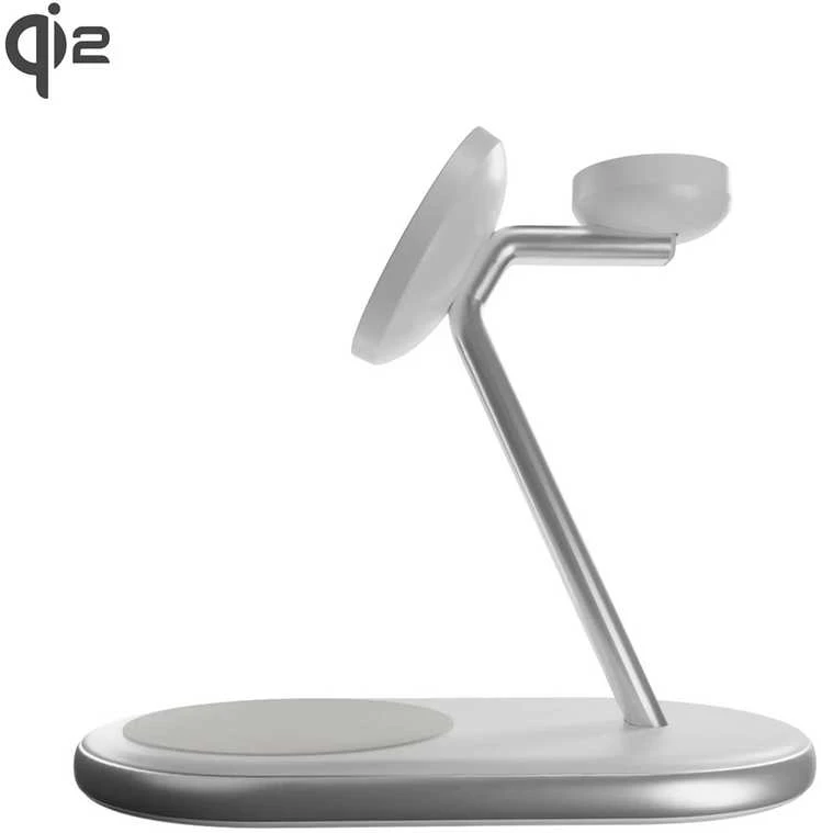 Puro „Mag Station Qi2 3-in-1“ belaidis įkroviklis, suderinamas su „MagSafe“ – Baltas