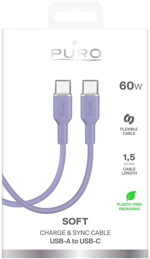 Puro ICON USB-C - USB-C Cable 1.5m - Violetinė