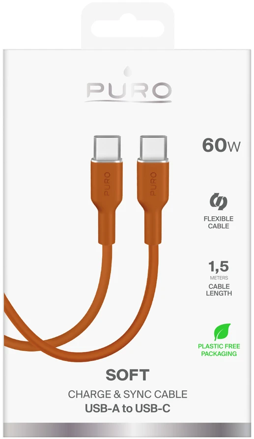 Puro ICON USB-C - USB-C Cable 1.5m - Oranžinis