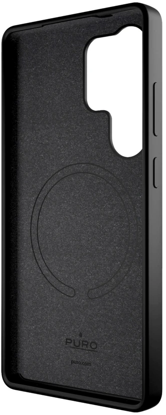 Puro Icon Mag silikoninis dėklas su MagSafe skirtas Samsung Galaxy S25 Ultra – juodos spalvos