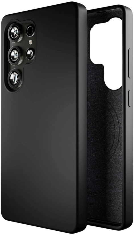 Puro Icon Mag silikoninis dėklas su MagSafe skirtas Samsung Galaxy S25 Ultra – juodos spalvos