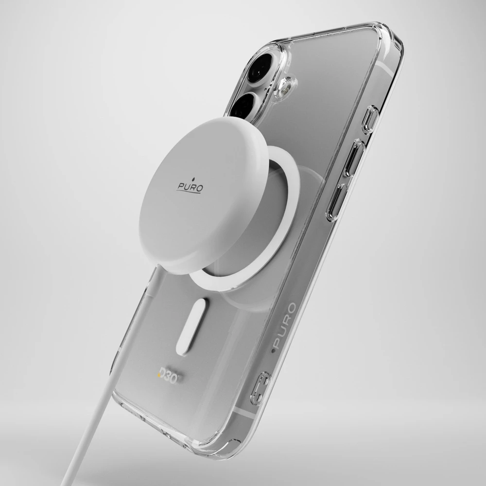 Puro Impact dėklas telefonui skaidrus D3O MagSafe Silikoninis Apple iPhone 16 – dėklas telefonui skaidrus