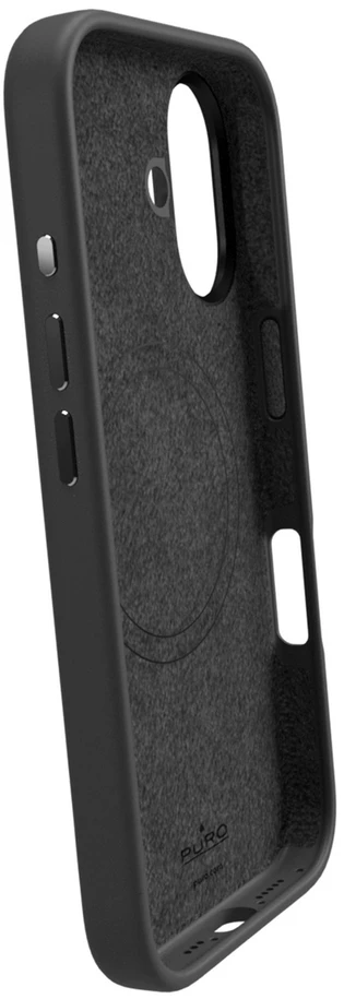 Silikoninis Puro Icon Mag Pro MagSafe Apple iPhone 16 Plus – dėklas telefonui juodos spalvos
