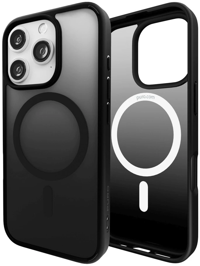 Silikoninis Puro Gradient MagSafe Apple iPhone 16 Pro – dėklas telefonui juodos spalvos