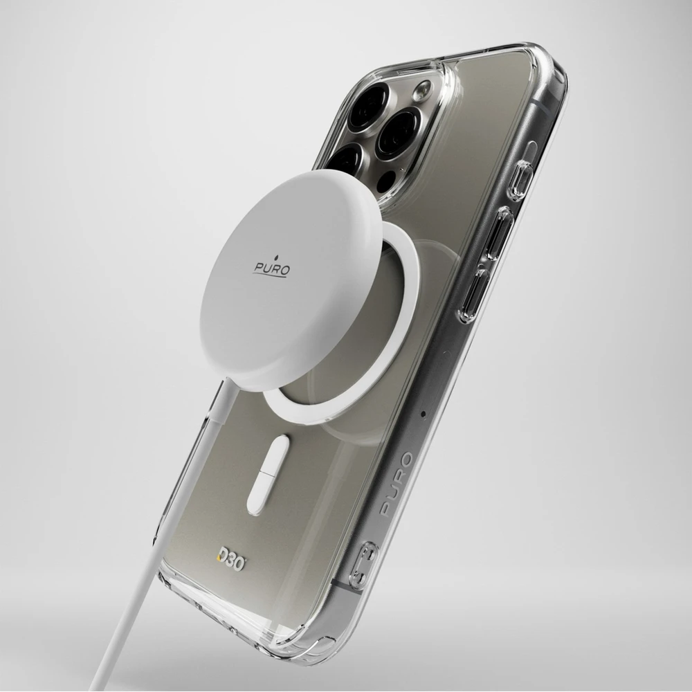 Puro Impact dėklas telefonui skaidrus D3O MagSafe Silikoninis Apple iPhone 16 Pro – dėklas telefonui skaidrus