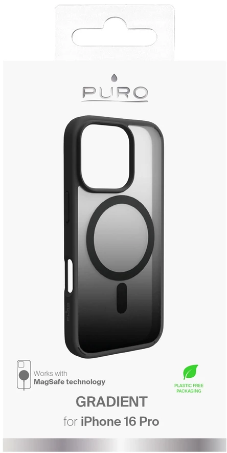 Silikoninis Puro Gradient MagSafe Apple iPhone 16 Pro – dėklas telefonui juodos spalvos