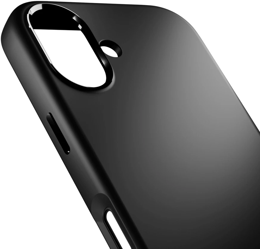 Puro Pure Icon Mag Pro Liquid Silicone dėklas skirtas Apple iPhone 17, MagSafe Compatible, with Camera Protection and Aluminum Mygtukai – juodos spalvos