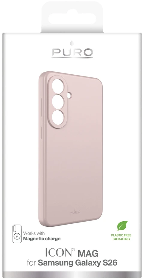 Puro ICON MAG ns Samsung Galaxy S26 Silikoninis dėklas Compatible with MagSafe – Rožinė