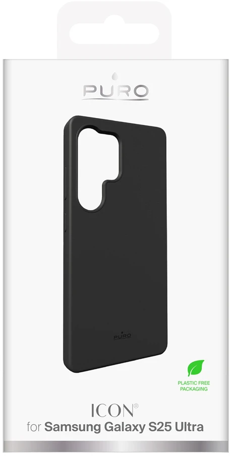 Puro Icon Silicone Samsung Galaxy S25 Ultra – dėklas telefonui juodos spalvos