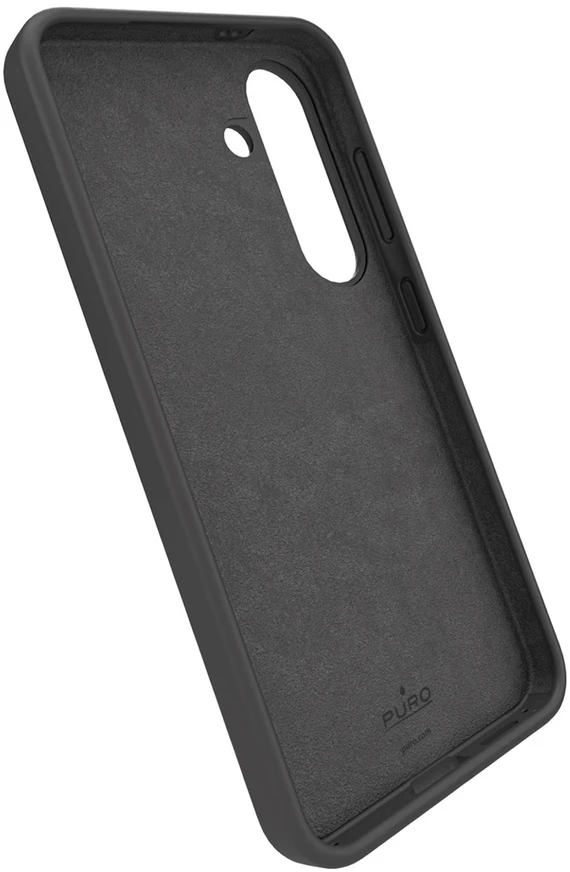 Puro Icon Silicone Samsung Galaxy S25 Plus – telefono dėklas, juodos spalvos