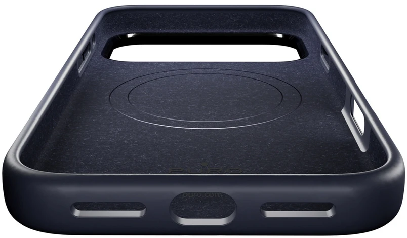 Puro Icon Mag Pro Liquid Silikoninis dėklas for iPhone 17 Pro, MagSafe Compatible, with Camera Protection and Aluminum Mygtukai - Dark Mėlyna