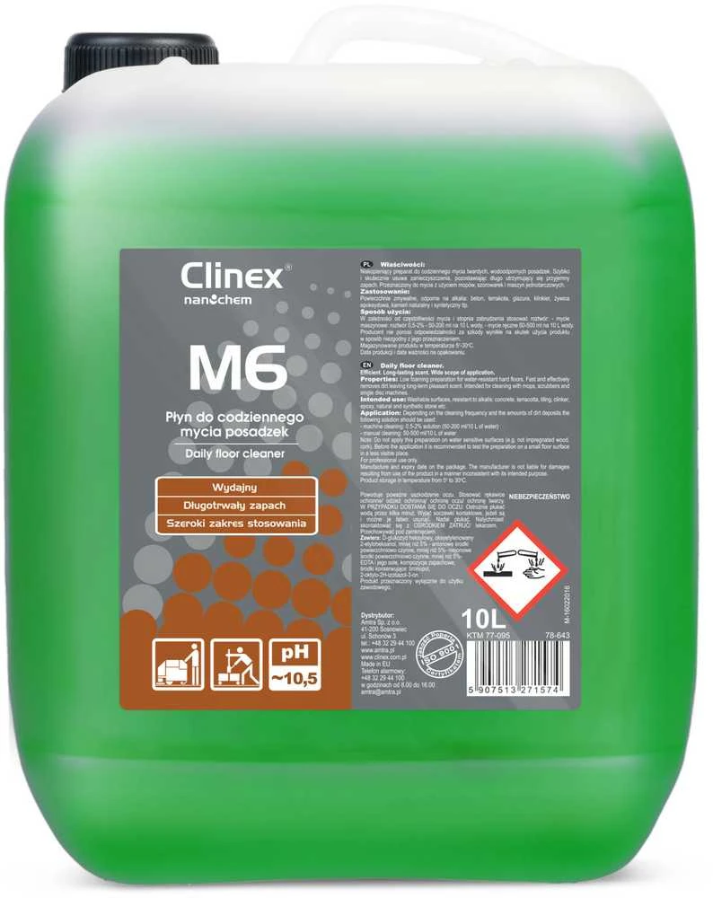 Clinex Skystis kasdieniniam grindų valymui CLINEX M6 10L Skystis kasdieniniam grindų valymui CLINEX M6 10L