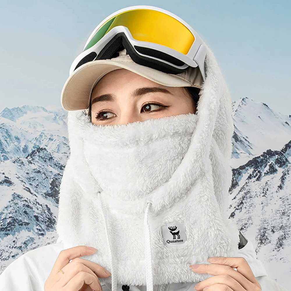 Qunature Arctic Velvet Ski Balaclava Size L – baltos spalvos