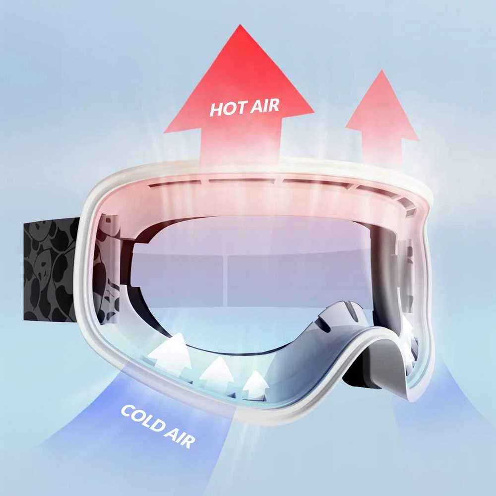 Qunature Gogle narciarskie vaikams Panda UV400 - juoda-balta