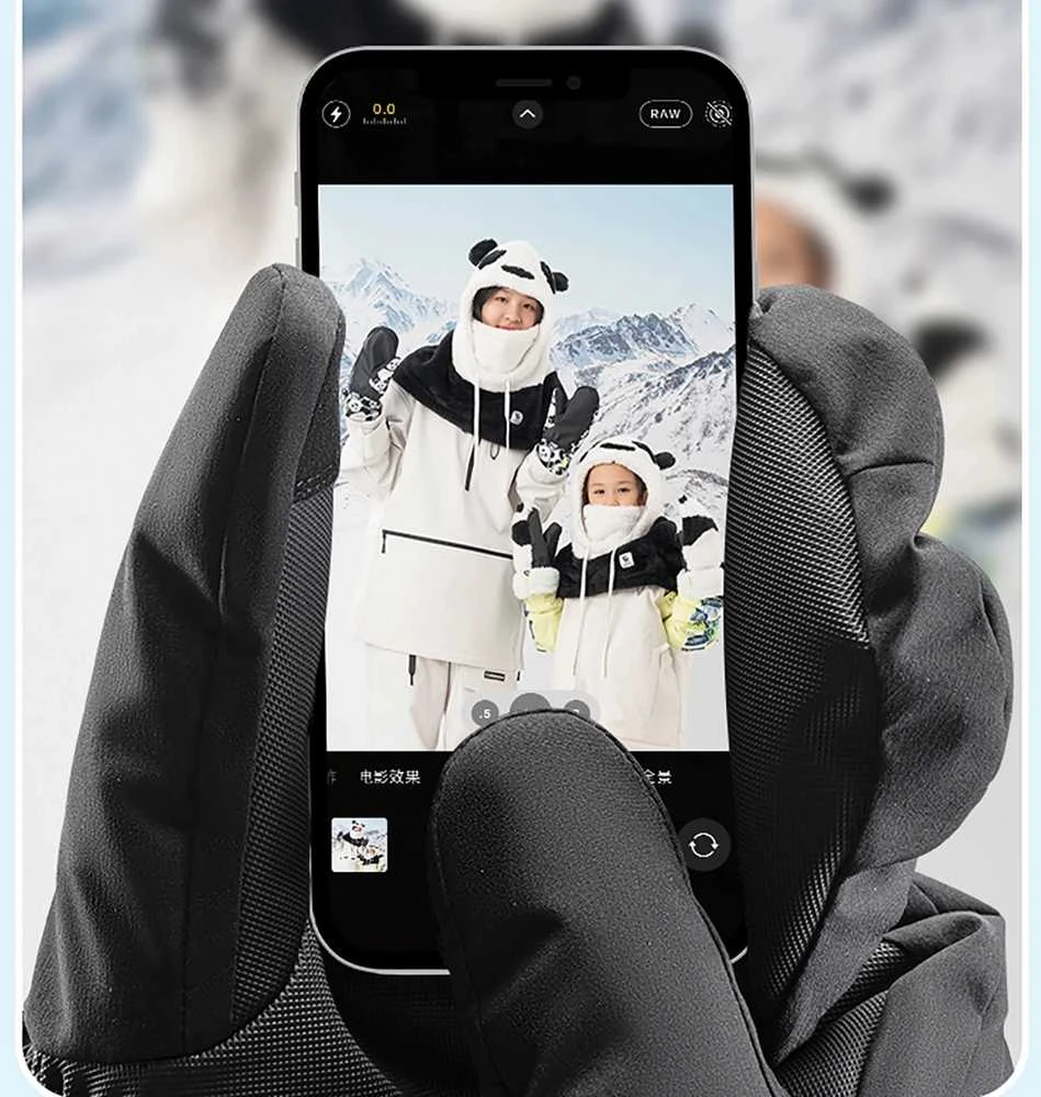 Qunature Full Length Ski Gloves Size L – šviesiai rudas