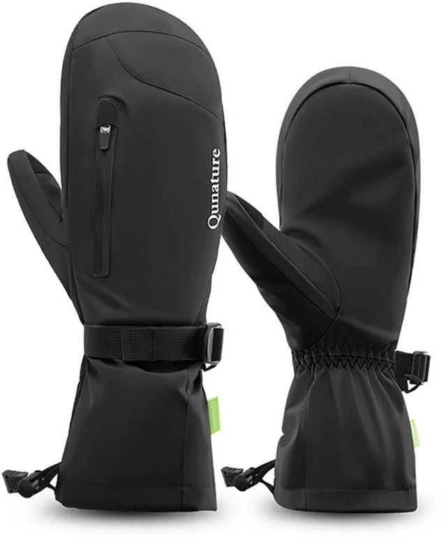Qunature Full Length Ski Gloves Size L – šviesiai rudas