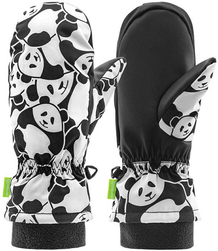 Qunature Panda Heat Transfer Ski Gloves Kids Size S – juodos ir baltos spalvos