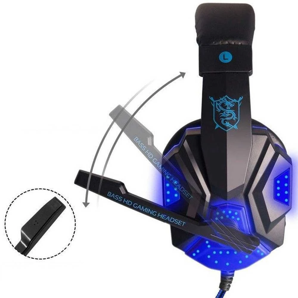 Retoo Ausinės Žaidimų ausinės, skirtos kompiuteriniams žaidimams, su USB ir LED mikrofonu