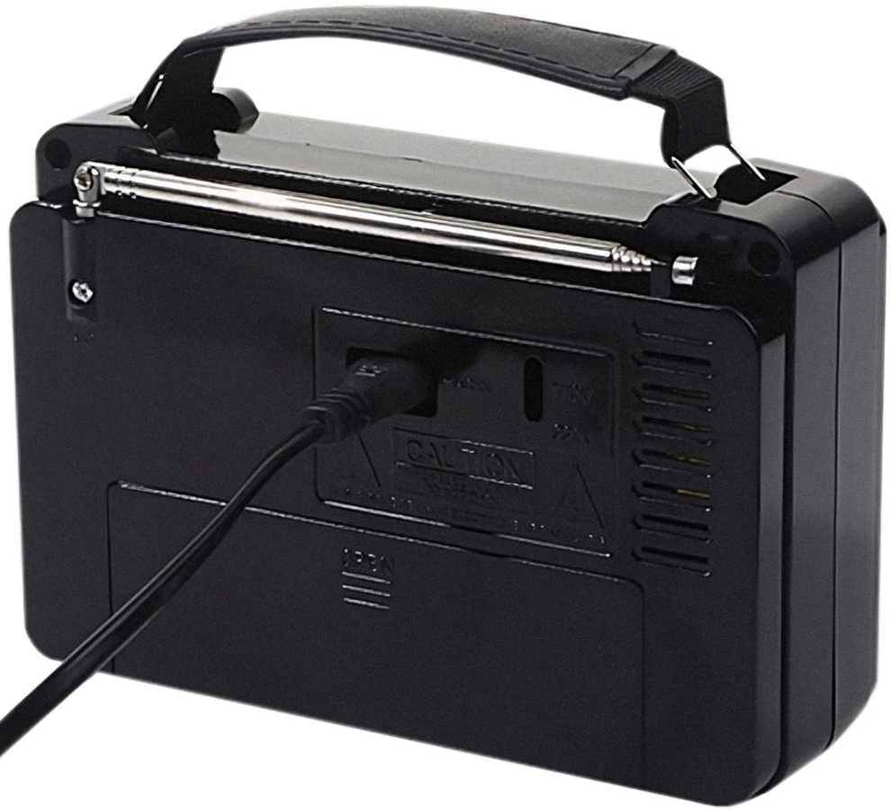 Retoo Radio Virtuvės radijas, maitinamas baterijomis, prijungtas prie tinklo, FM AM USB, nešiojamas, antena 230 V