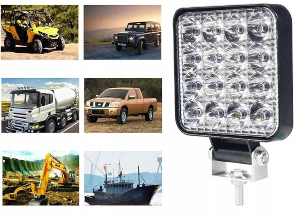 Lampa Halogeninis LED darbo žibintas, 48 ​​W, prožektorius, vandeniui atsparus, 16 diodų