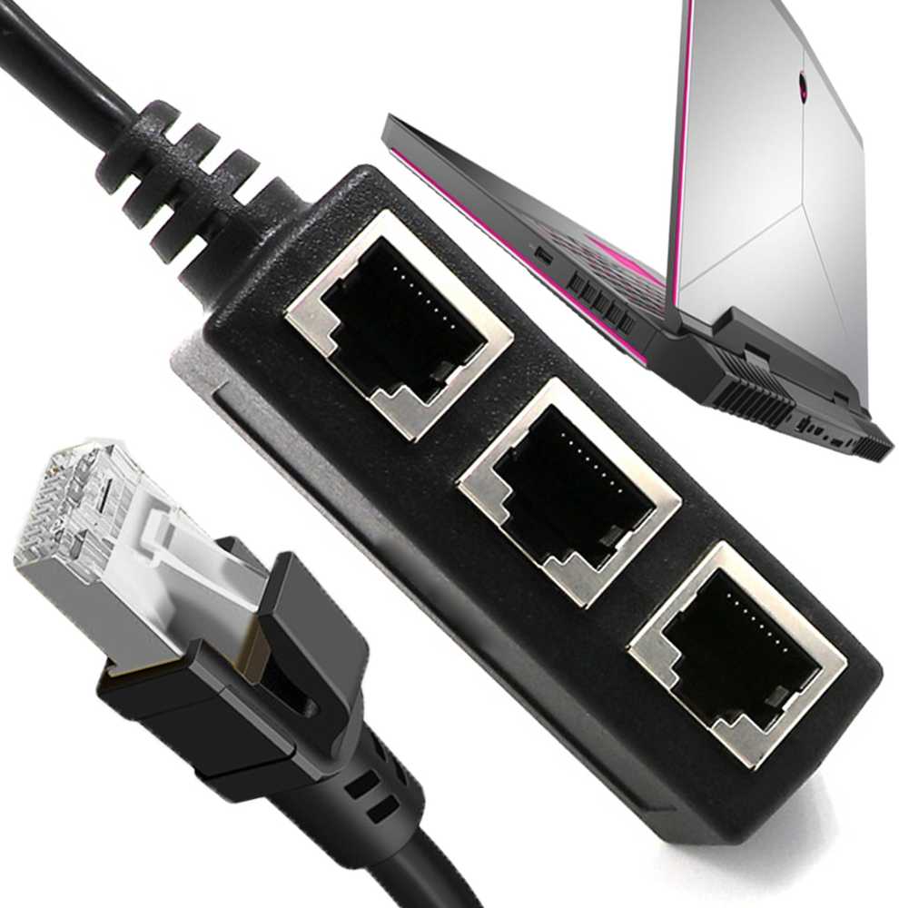 Skirstytuvo adapteris 100Mbps LAN RJ45 3xRJ45 FTP -E397