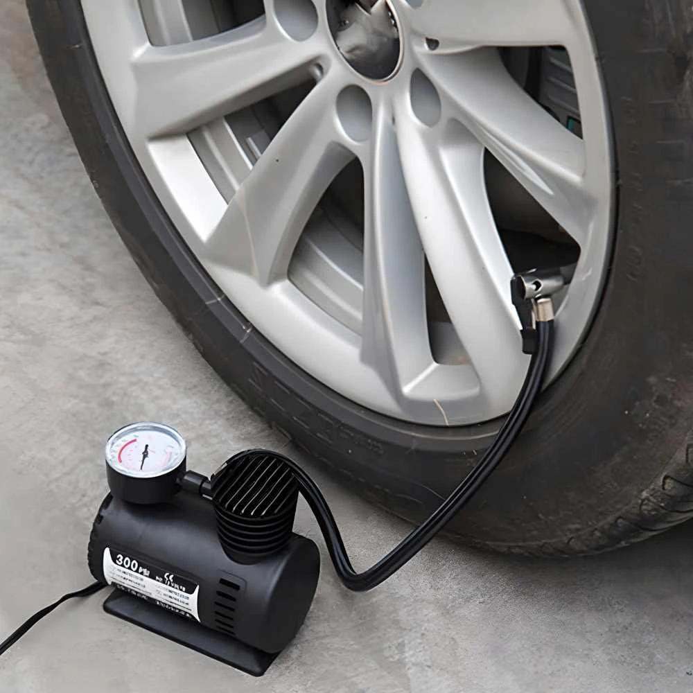 Automobilinis kompresorius, 300 psi, 12 V, E080, mažas, juodas