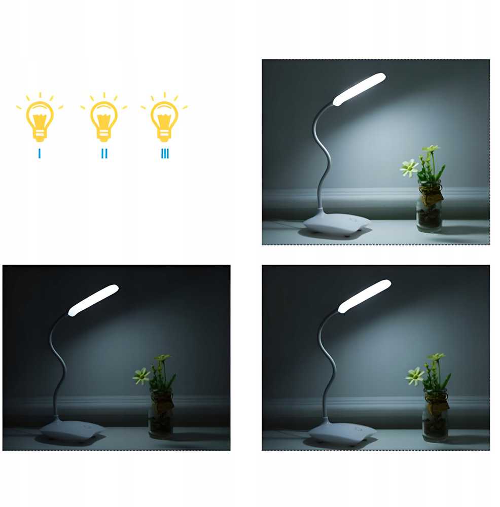 Lampka Mokyklinė stalo lempa, 14 LED, USB, lietimui jautrus -e007